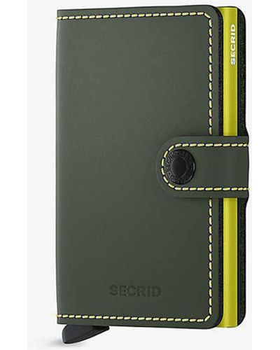Secrid Miniwallet Leather And Aluminium Wallet - Green