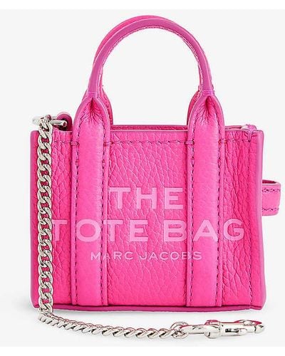 Marc Jacobs The Nano Leather Tote Charm Bag - Pink