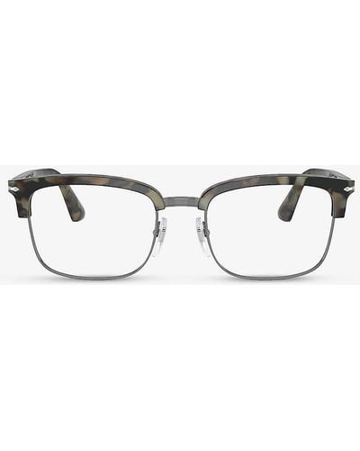 Persol Po3340v Lina Rectangle-frame Acetate And Metal Optical Glasses - White