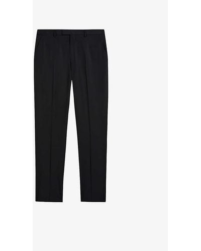 Ted Baker Lothian Slim-fit Wool-blend Trousers - Black