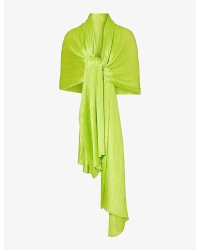 Pleats Please Issey Miyake Basic Pleated Knitted Scarf - Green