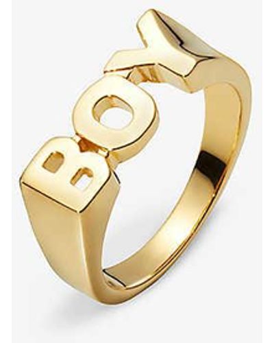 Maria Black Boy 22ct Yellow Gold-plated Sterling-silver Ring - White