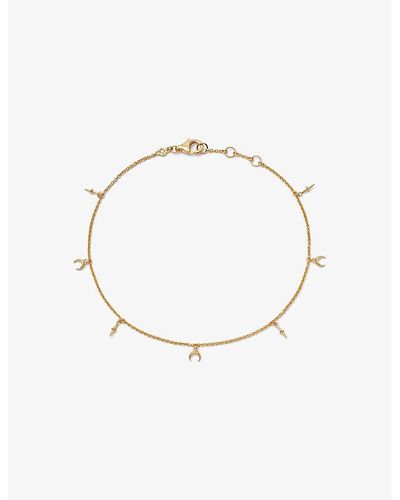 Astley Clarke Luna 18ct Yellow Gold-plated Vermeil Sterling-silver Charm Anklet - White