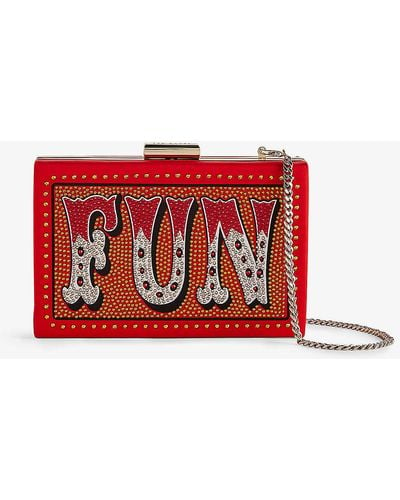 Ted Baker Fun Crystal-embellished Box Clutch Bag - Red