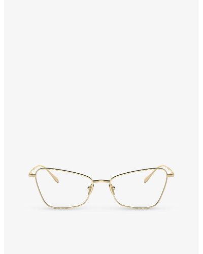 Giorgio Armani Ar5140 Cat Eye-frame Metal Glasses - Natural