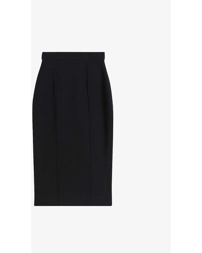 Ted Baker Raees High-waisted Stretch-crepe Midi Skirt - Black