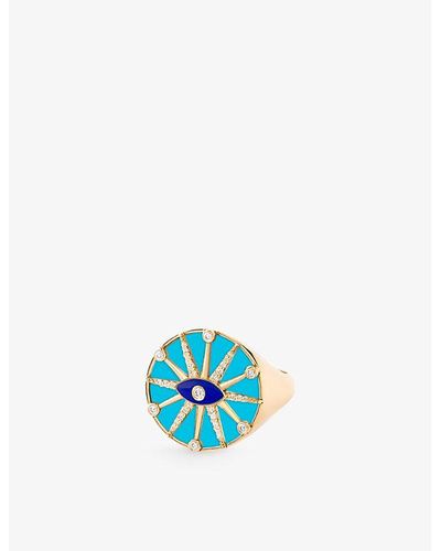 The Alkemistry Orchid London Ohara-eye 18ct Yellow-gold, Lapis And 0.14ct Diamond Ring - Blue