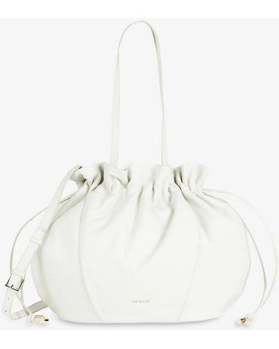 Ted Baker Miemi Slouchy Draw-string Leather Shopper Bag - Natural