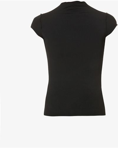 The Line By K Reese High-neck Stretch-jersey Top - Black