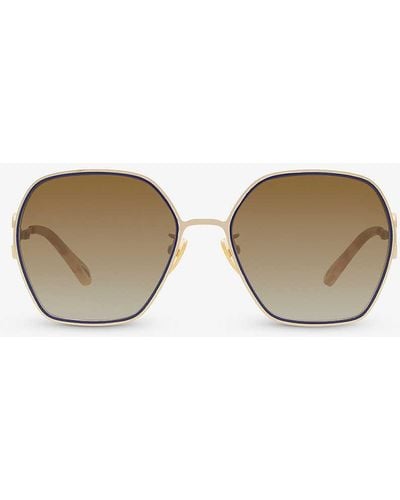 Chloé 6n000458 Ch0146s Pilot-frame Metal Sunglasses - Metallic