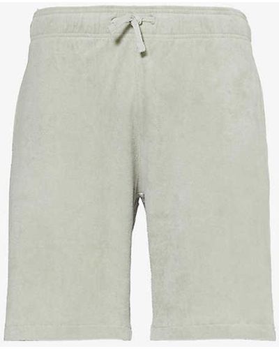 Barbour Drawstring-waist Towelling-textured Cotton Shorts Xx - Grey