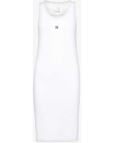 Givenchy 4g Logo-plaque Stretch-cotton Jersey Mini Dres - White