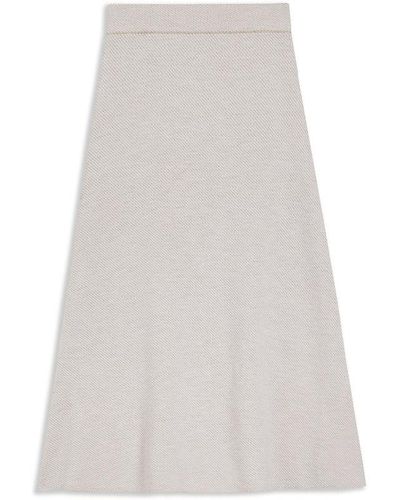 Ted Baker Lydlee High-rise A-line Knitted Midi Skirt - White