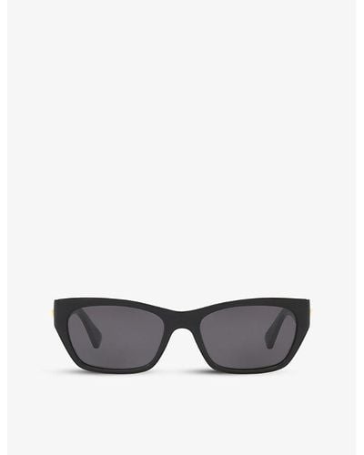 Bottega Veneta Bv1143s Acetate Rectangular-frame Sunglasses - Black