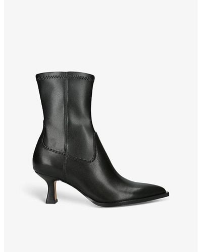 Dolce Vita Arya Leather Heeled Ankle Boots - Black