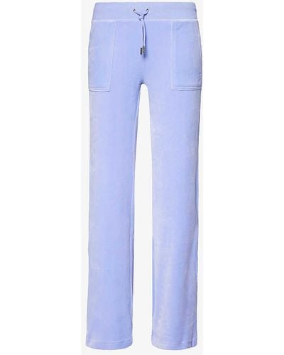 Juicy Couture Del Ray Patch-pocket Velour jogging Bottoms - Blue