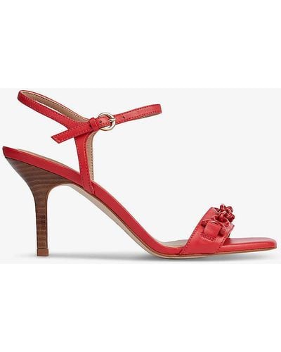 LK Bennett Ivonne Stiletto-heel Leather Sandals - Red