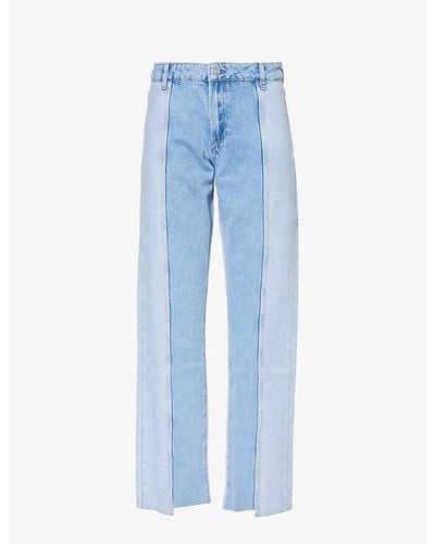 PAIGE Noella Straight-leg Mid-rise Denim Jeans - Blue