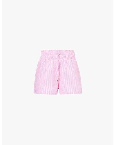 Melissa Odabash Annie Striped Cotton Shorts - Pink