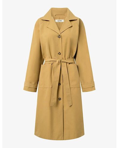 Nué Notes Alfred Raglan-sleeves Cotton-blend Coat - Yellow