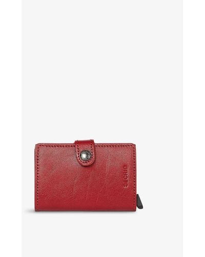 Secrid Veg Miniwallet Leather And Metal Cardholder - Red