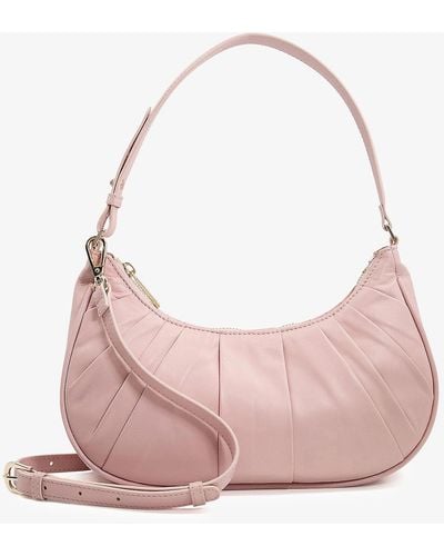 Dune Dreyya Pleated Leather Shoulder Bag - Pink
