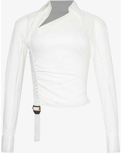 Dion Lee Safety Slider Asymmetric Cotton-blend Shirt - White