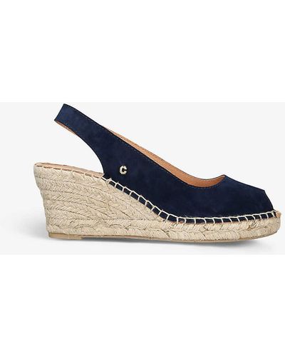 Carvela Kurt Geiger Vy Sharon 2 Wedge-heel Leather Espadrilles - Blue