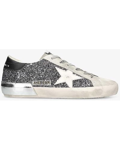 Golden Goose Super Star 90432 Glitter-embellished Leather Low-top Trainers - White