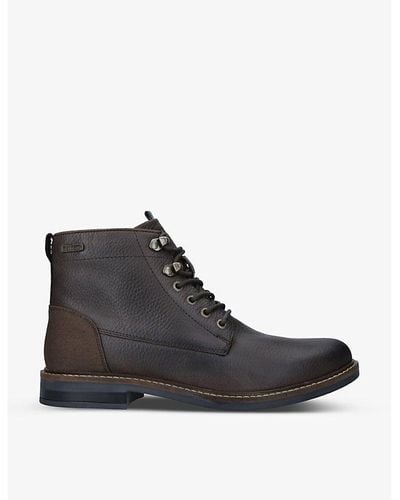 Barbour Deckham Leather Ankle Boots - Black