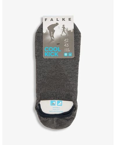 FALKE Cool Kick Logo-print Stretch-woven Blend Ankle Socks - Gray
