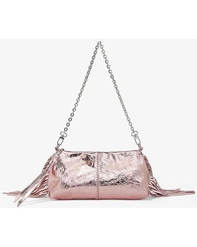Maje Miss M Metallic-leather Shoulder Bag - Pink