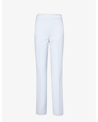 Roland Mouret Centre-crease Wide-leg High-rise Stretch-woven Trousers - Blue