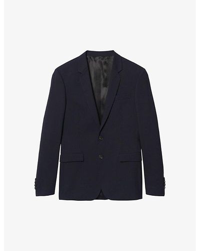 Sandro Slim-fit Wool-blend Blazer - Blue