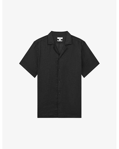 Reiss Rebel Relaxed-fit Linen Shirt - Black