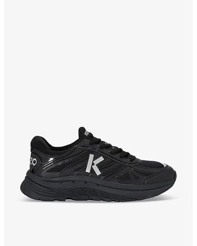 KENZO Pace Runner Brand-embellished Mesh And Shell Low-top Sneakers - Black