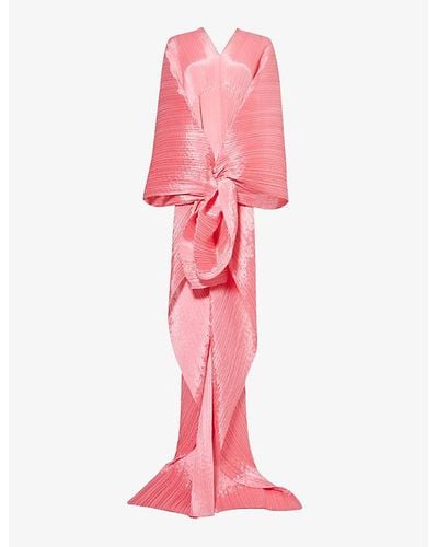 Pleats Please Issey Miyake Basic Pleated Knitted Scarf - Pink