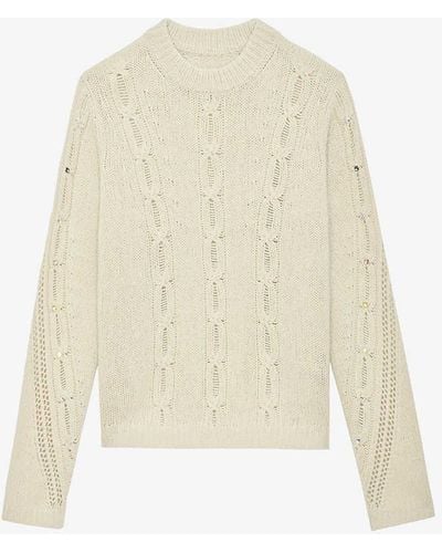 Zadig & Voltaire Morley Cable-knit Wool Jumper - White