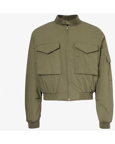 Givenchy Brand-embroidered Padded Regular-fit Cotton-blend Bomber Jacket - Green