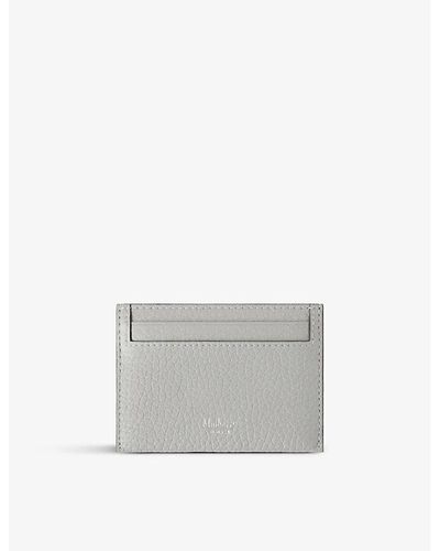 Mulberry Continental Brand-debossed Leather Card Holder - Gray