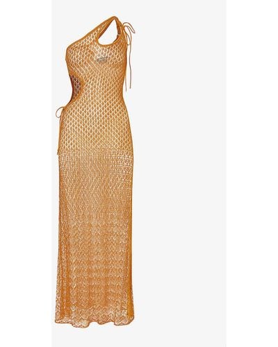 House Of Sunny Athena Cut-out Knitted Maxi Dress - Natural