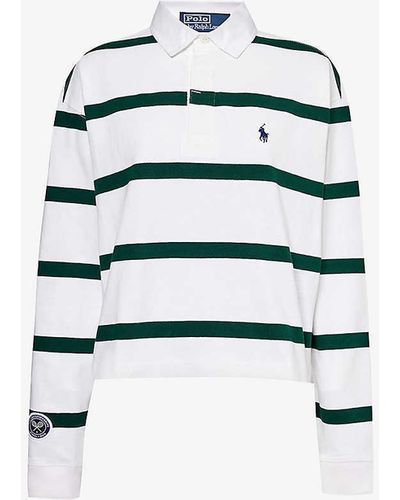 Polo Ralph Lauren X Wimbledon Brand-patch Cotton-jersey Polo Shirt - White