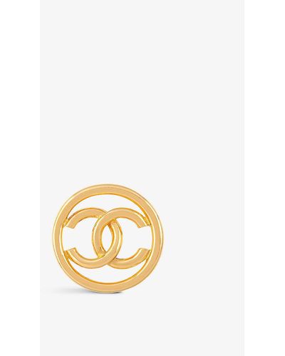 Susan Caplan Pre-loved Chanel Yellow Gold-plated Brooch - Metallic