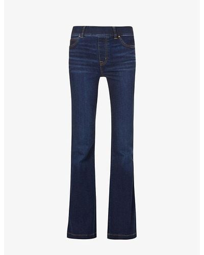 Spanx Flared-leg High-rise Stretch Cotton-blend Jean - Blue