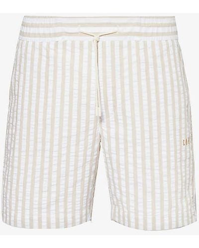 CHE Marinero Stripe-pattern Cotton Shorts - White