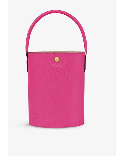 Longchamp Épure Logo-embossed Leather Bucket Bag - Pink