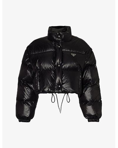 Prada Detachable-sleeve Padded Re-nylon Jacket - Black