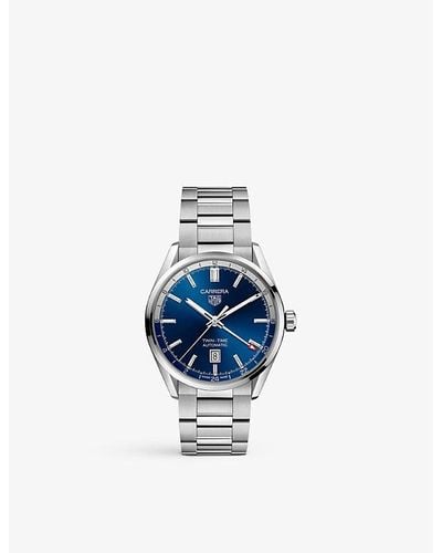 Tag Heuer Wbn201a.ba0640 Carrera Stainless-steel Automatic Watch - Blue