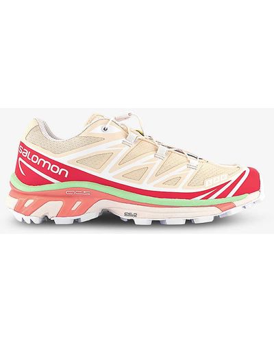 Salomon Xt-6 Mindful Quick-lace Recycled-mesh Low-top Trainers - Pink