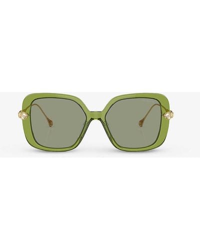 Swarovski Sk6011 Square-frame Acetate Sunglasses - Green